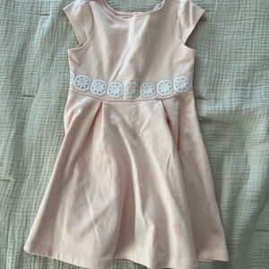 Pink Kids Dress with Floral Belt